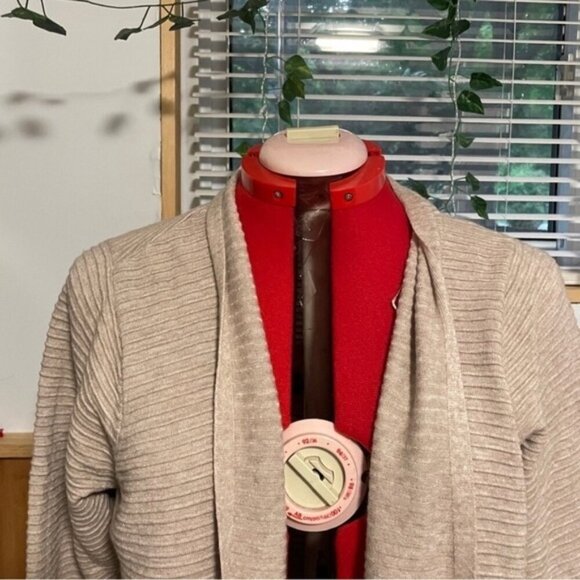 Cyrus Tan Ribbed Open Front Cardigan Long Sleeve 1X NWT - Picture 8 of 8